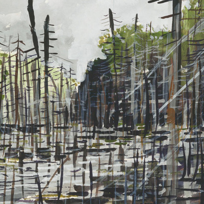 Study #4, watercolor on paper by Mia Scheffey